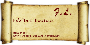 Fábri Luciusz névjegykártya